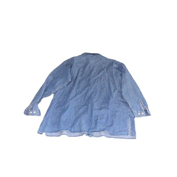 Vintage Warner Bros Studio Works Button Up Shirt Mens Xxl Denim Collared Blue - Picture 3 of 3